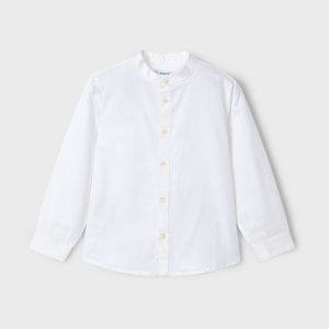 Koszula d/r len ze stójką