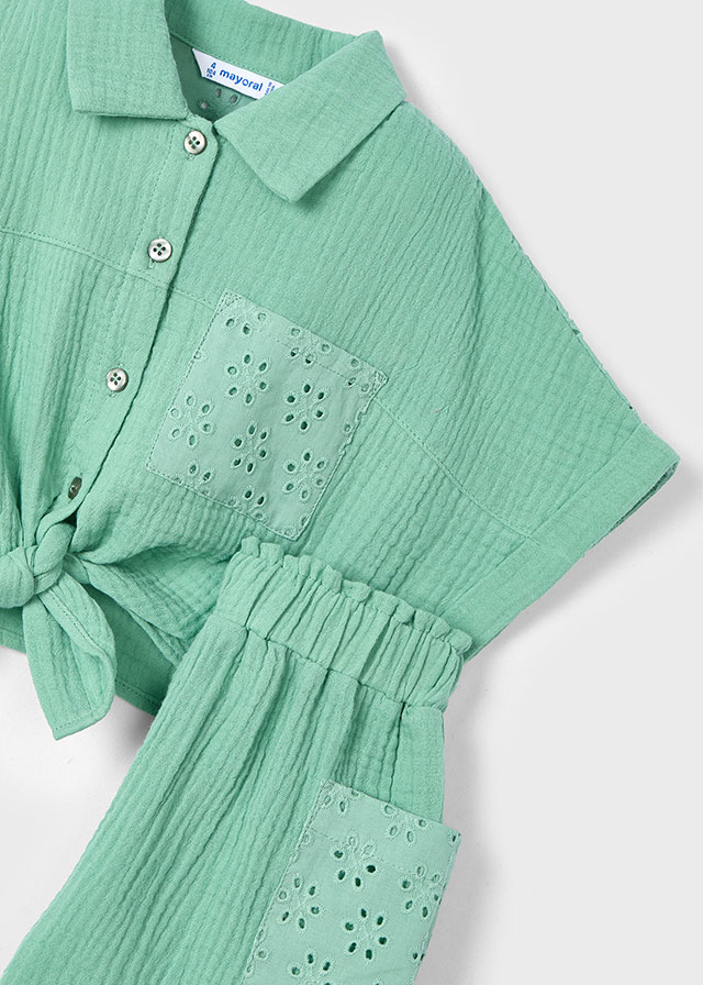 Komplet z szortami ażur - obrazek 6