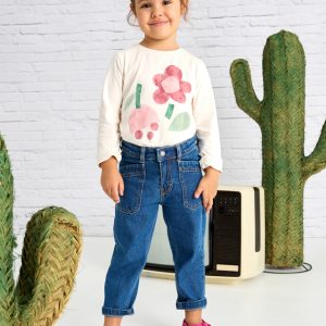 Długie spodnie mom fit