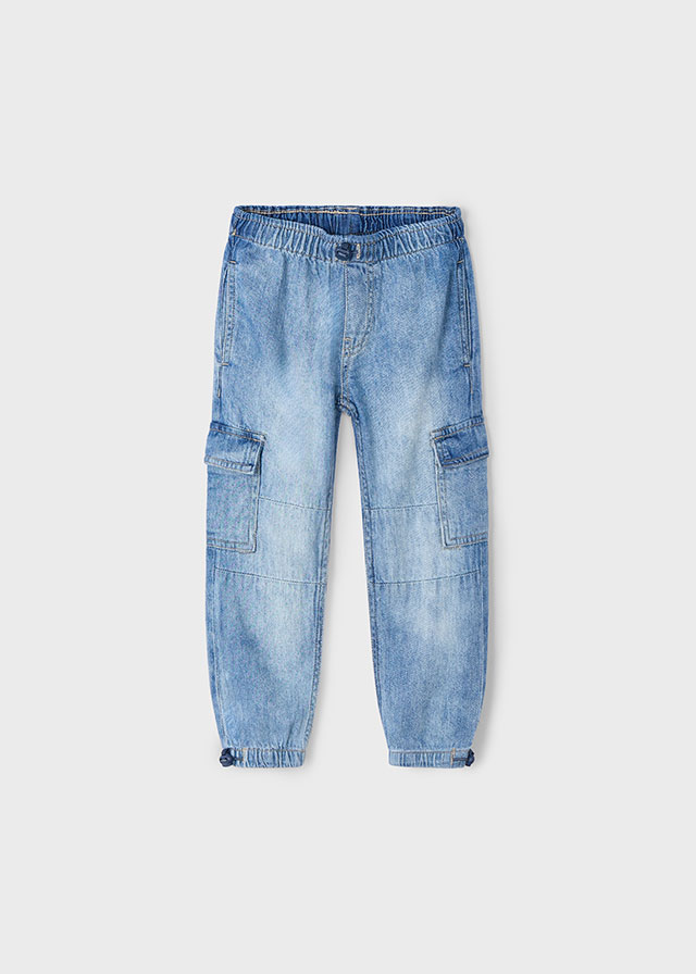 Spodnie denim cargo - obrazek 2